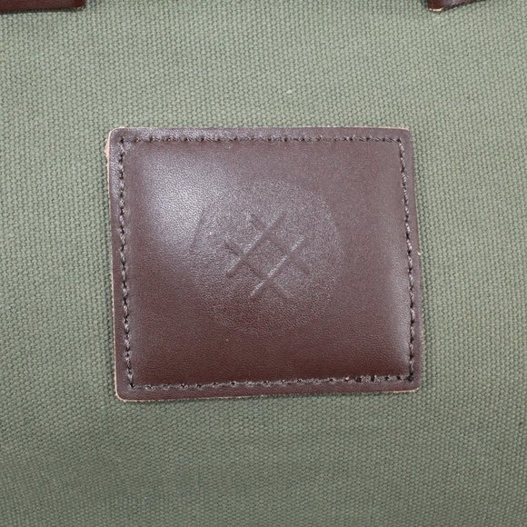 Green Canvas Leather Handle Studded Metal Clasp Heavy Duty Tool Bag - Picture 4 of 10